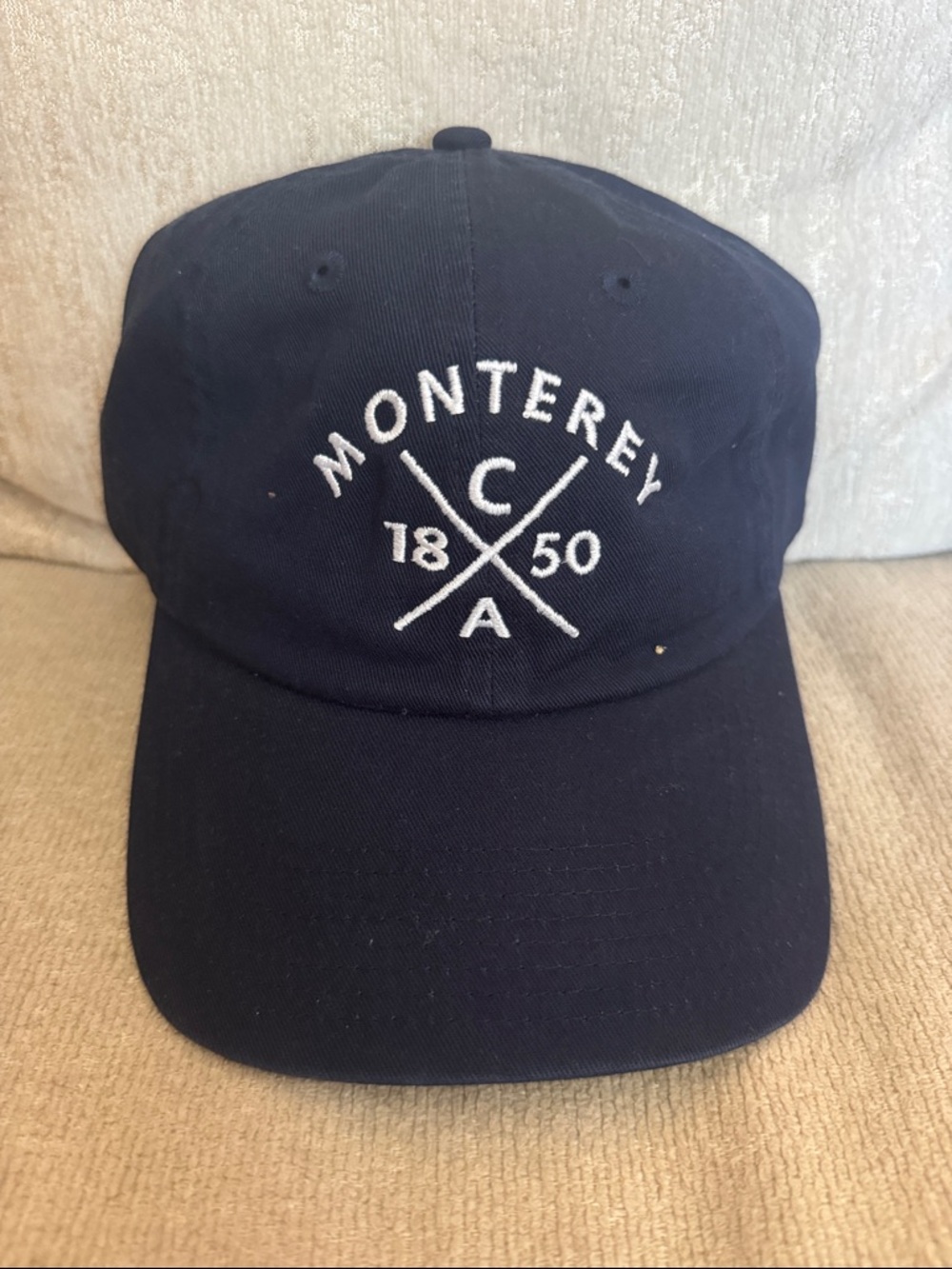 Monterey Navy Baseball Cap with White Embroidery